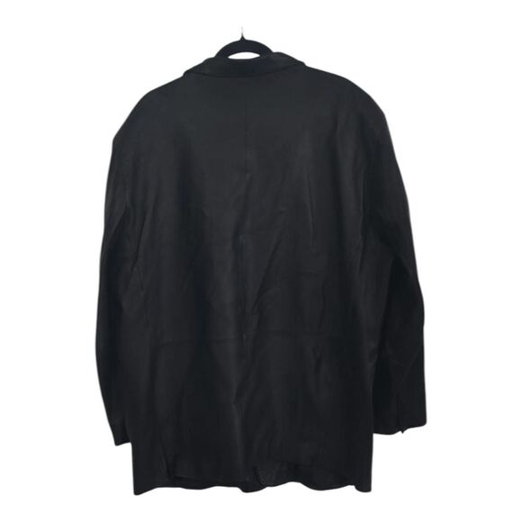 Jones New York Black Leather Jacket Blazer Suit Jacket Size 50R - Picture 4 of 10